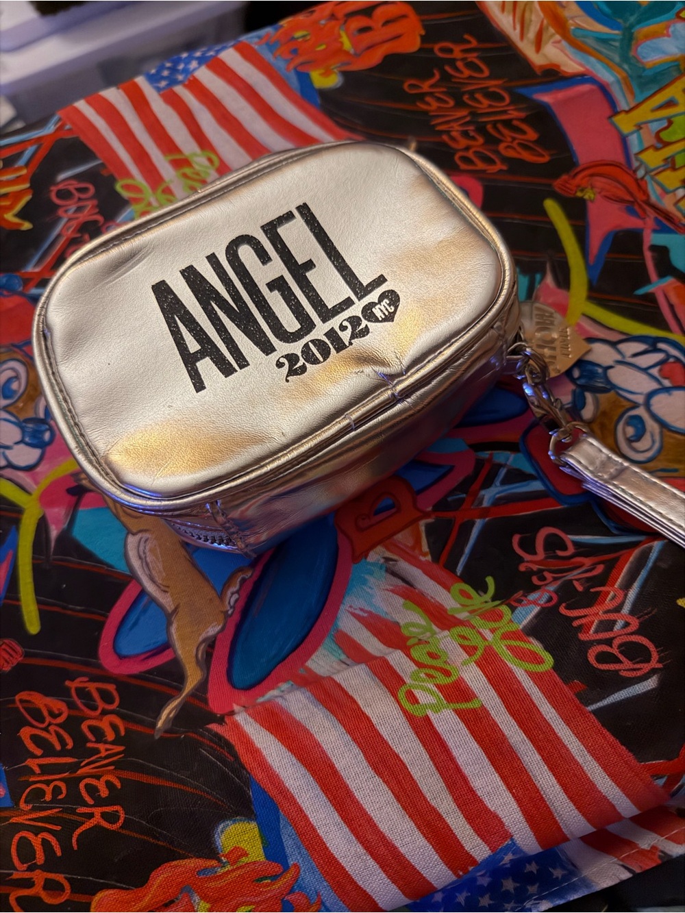 Angel Victoria's Secret Fashion Show 2012 Metallic Silver Wristlet Pouch